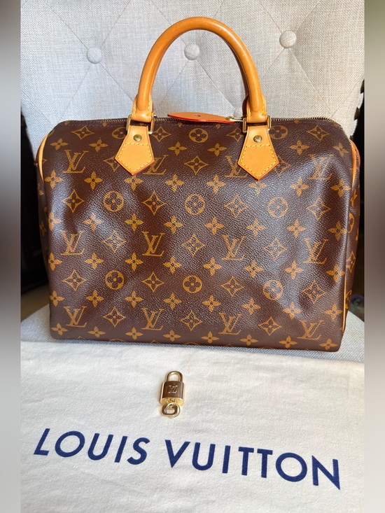 Louis Vuitton Handbags - Louis Vuitton Speedy 30 Monogram Vintage Satchel Tote Bag TH1917 Lock Key Dusty